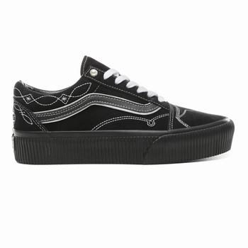 Női Vans Pearly Punk Old Skool Platform Cipő VA1602984 Fekete